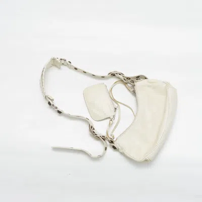Pre-owned Balenciaga White Leather Xs Le Cagole Shoulder Bag