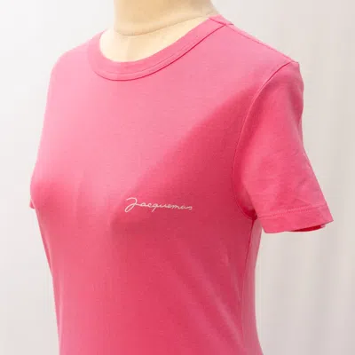 Pre-owned Jacquemus Pink T-shirt With Logo Embroidered