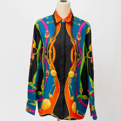VERSACE Pre-owned Printed Silk Button Up Shirt