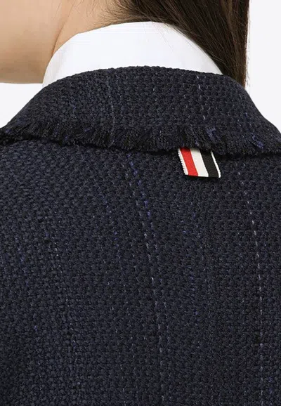 Shop Thom Browne 4-bar Stripes Single-breasted Blazer In Blue