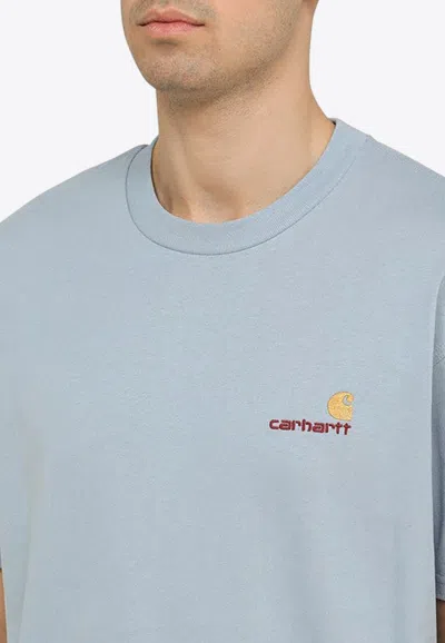 Shop Carhartt American Script Crewneck T-shirt In Blue