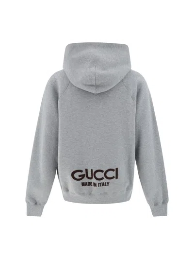 Shop Gucci Men Hoodie In Gray