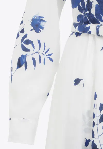 Shop Ralph Lauren Aniyah Floral Midi Wrap Dress In White