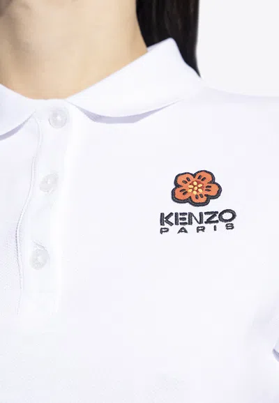 Shop Kenzo Boke Flower Mini Polo Dress In White