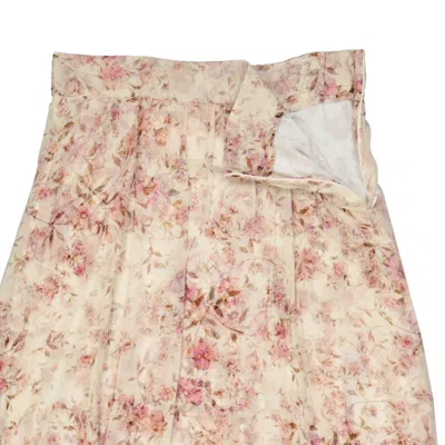 Shop Alessia Zamattio Silk Floral Midi Skirt