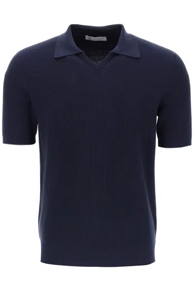 Shop Brunello Cucinelli Cotton Knit Polo Shirt