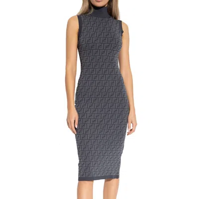 Shop Fendi Sleeveless Silhouette Dress