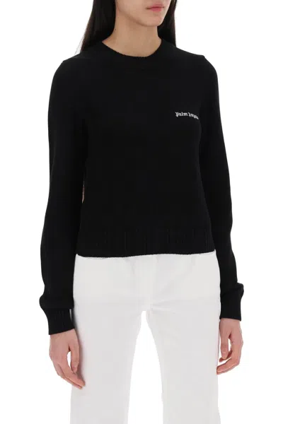 Shop Palm Angels Cropped Pullover With Embroidered Logo