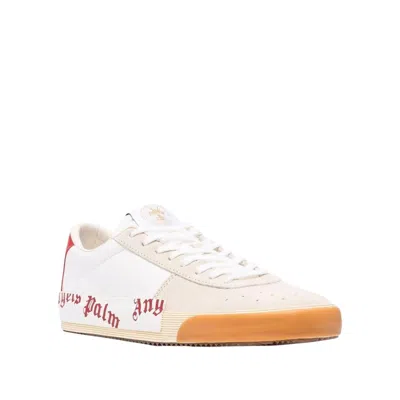 Shop Palm Angels Leather Logo Sneakers