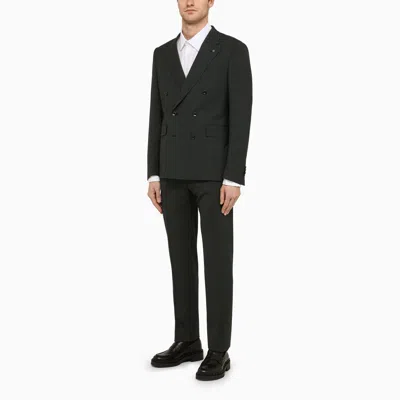 Shop Tagliatore Green Double Breasted Suit In Wool Blend