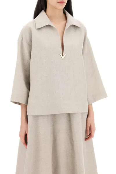 Shop Valentino Garavani Linen Canvas Tunic Garment For