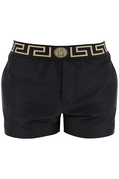 Shop Versace Greek Sea Bermuda Shorts For