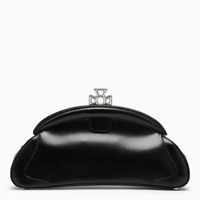 Shop Vivienne Westwood Amber Black Leather Clutch Bag