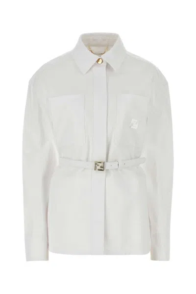 Shop Fendi Jackets In White