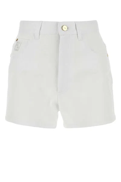 Shop Fendi Shorts In White