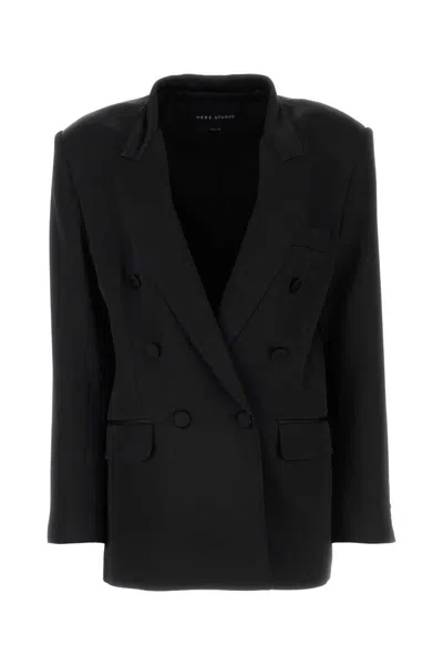 Shop Hebe Studio Jackets And Vests In Black