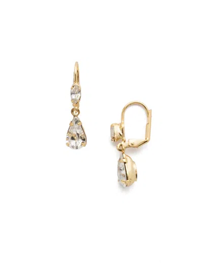 Shop Sorrelli Teardrop Dangle Earrings In Bright Gold Tone In Silver