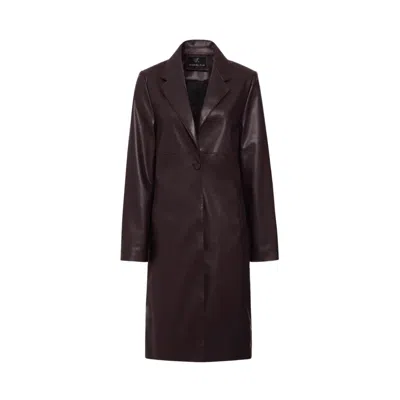 Shop Unreal Fur Mack Trench Coat In Aubergine In Brown