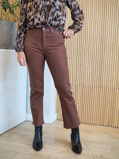 Shop Pistola Lennon Pants In Coated Saddle In Brown