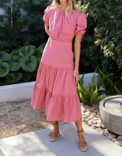 Shop Bishop + Young Nadia Cut-out Dress In Rouje In Pink