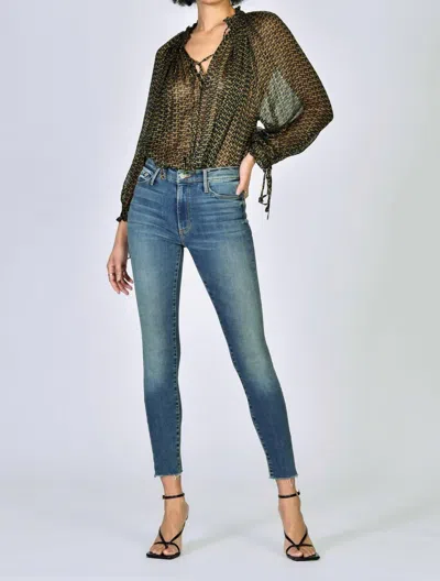 Shop Black Orchid Carmen Ankle Fray Jean In Kiss On The Chic In Blue