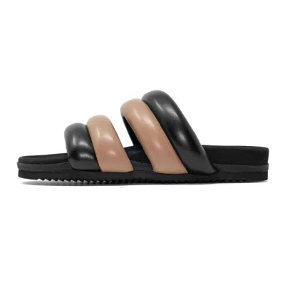 Shop Roam Women's Puff Sandal In Black/beige Vegan Leather