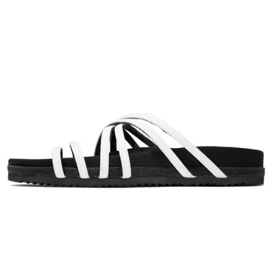 Shop Roam Women's X Sandal In White Vegan String Leather In Black