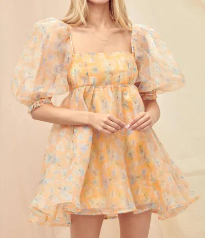 Shop Fore Blossom Dress In Orange In Multi