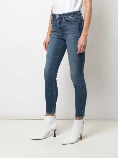 Frame Le High Tux Stripe Jeans In Blue