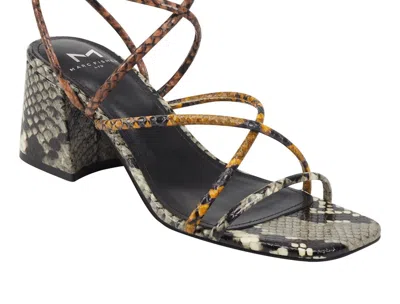 Shop Marc Fisher Nakitia Heeled Sandal In Black Multi Texture In Grey