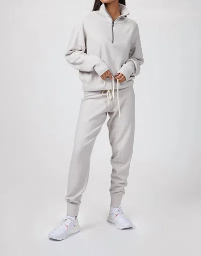 Shop Varley Alice Knit Sweatpants In Cobweb Silver In Grey