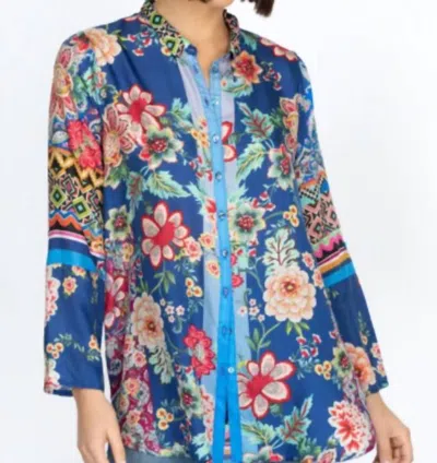 Shop Johnny Was Hebea Dulla Tunic In Blue In Multi