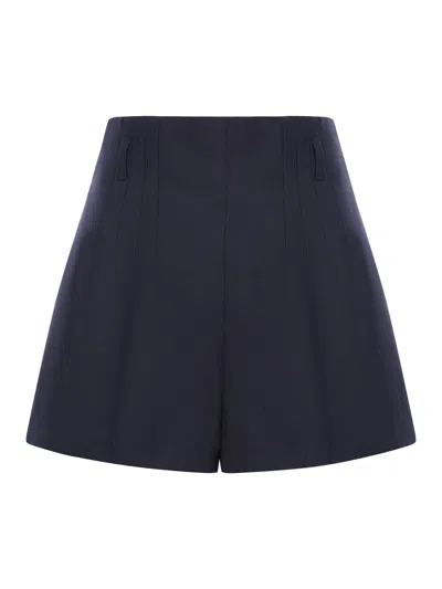 Shop Prada High-waisted Shorts In Blue