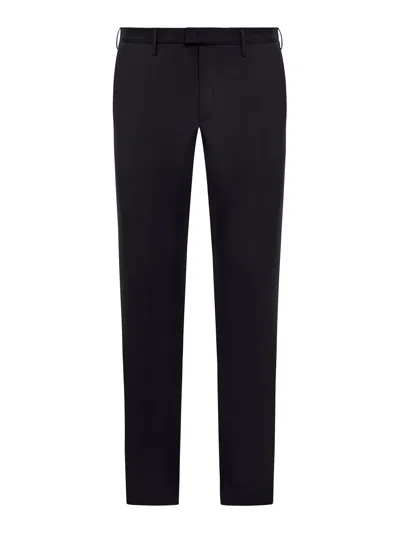 Shop Pt Torino Tech Poplin Trousers In Black