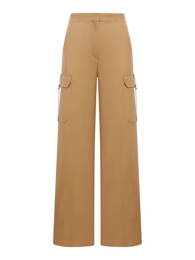 Shop Max Mara Wide Trousers In Stretch Satin In Brown