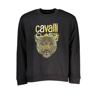 Shop Cavalli Class Black Cotton Sweater