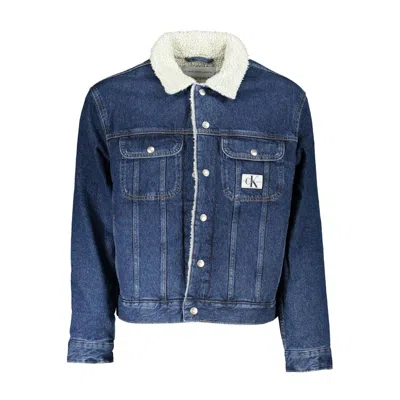 Shop Calvin Klein Blue Cotton Jacket
