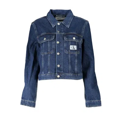 Shop Calvin Klein Blue Cotton Jackets & Coat