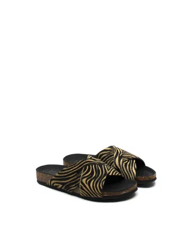 Shop Bos. & Co. Cava Slide Sandal In Champagne/black