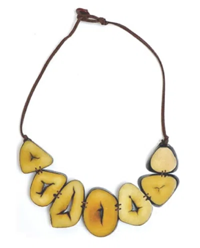 Shop Tagua Jewelry Moana Necklace In Yellow In Gold