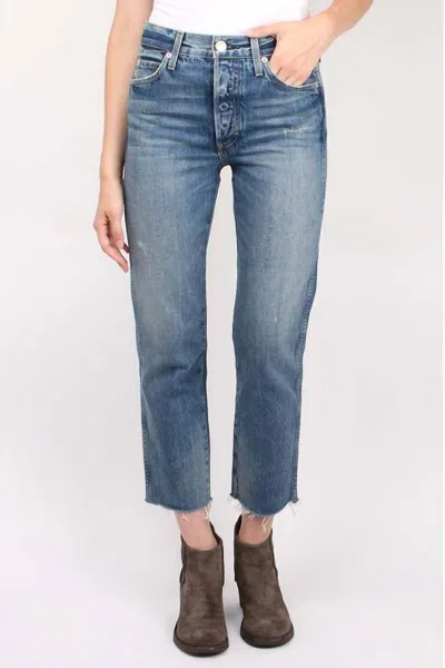 Shop Amo Loverboy Cropped Jeans In Darling In Blue