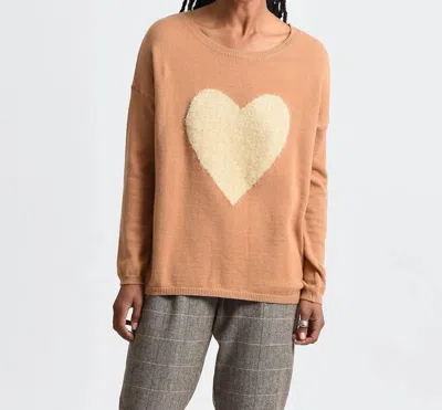 Shop Molly Bracken Womens Heart Sweater In Hot Pink In Orange