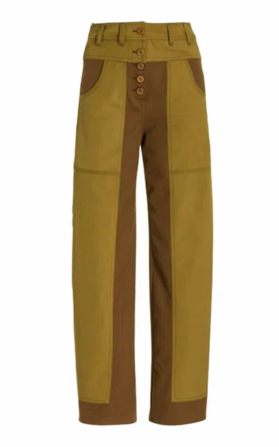 Shop Ulla Johnson August Pant In Deep Forest In Yellow