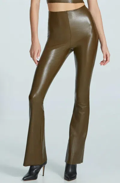 Shop Commando Faux Leather Flare Legging In Cadet In Gold