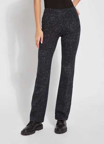 Shop Lyssé Patterned Baby Bootcut Pant In Faux Tweed In Blue
