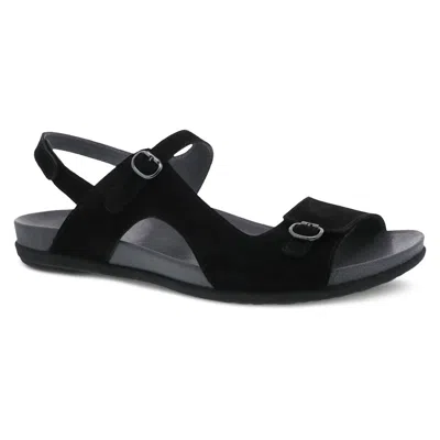 Shop Dansko Women's Jordyn Adjustable Backstrap Sandal In Black Nubuck