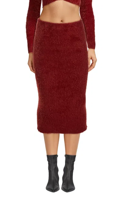 Shop Ronny Kobo Faber Fuzzy Skirt In Scarlett In Multi