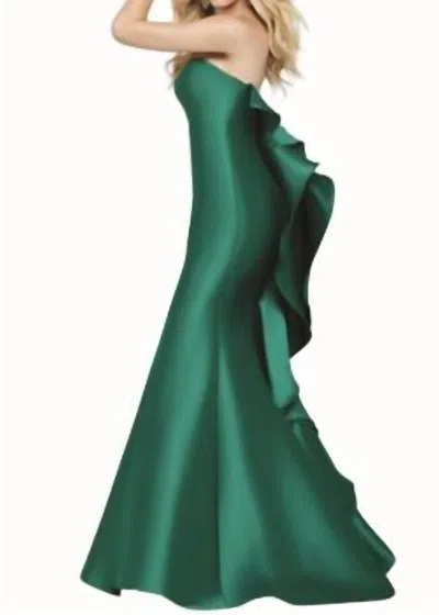 Shop Jovani Sweetheart Neckline Gown In Emerald In Green
