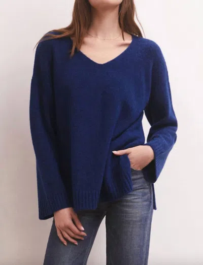 Shop Z Supply Modern V-neck Sweater In Space Blue