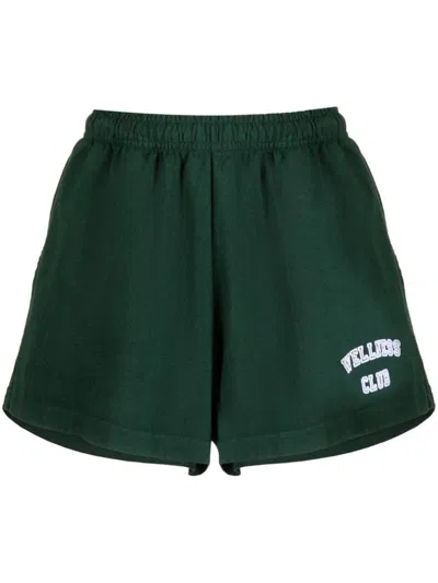 Shop Sporty And Rich Sporty & Rich Wellness Club Cotton Shorts In Green